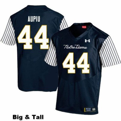 Notre Dame Fighting Irish Men's Devin Aupiu #44 Navy Under Armour Alternate Authentic Stitched Big & Tall College NCAA Football Jersey XHU6499CB